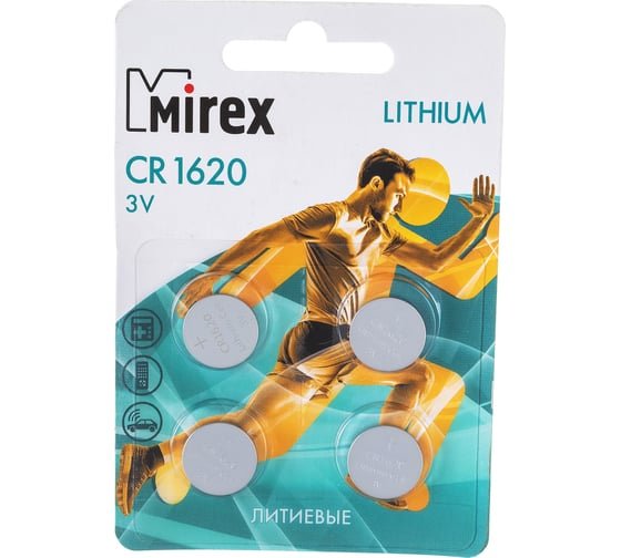 Батарейка Mirex CR1620-4BL Lithium (23702-CR1620-E4)
