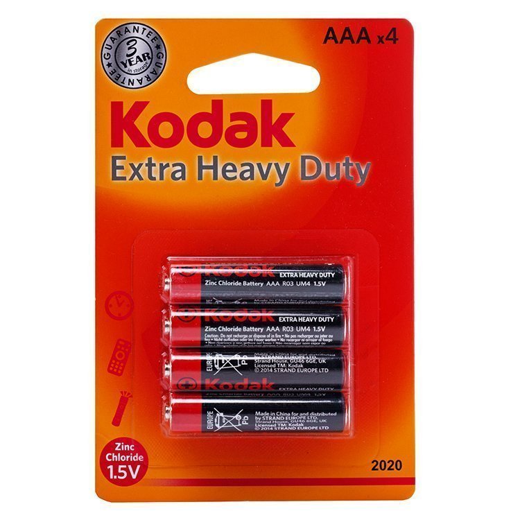 Батарейка AAA Kodak R03 Extra Heavy Duty (4-BL) (48/240) .. (17317)