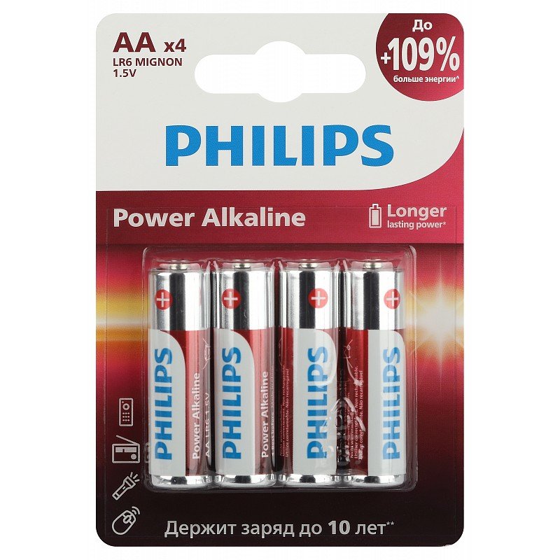 Элемент питания PHILIPS Power LR6 4BL  (4/48/144/18432)