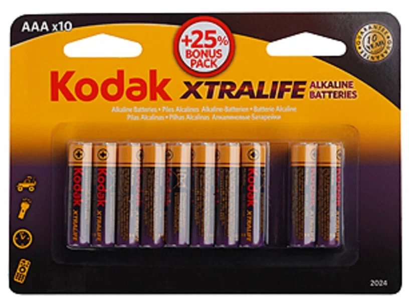 Элемент питания KODAK XTRALIFE  LR03 (8+2 бл)   [K3A-8+2] (120/480/38400)