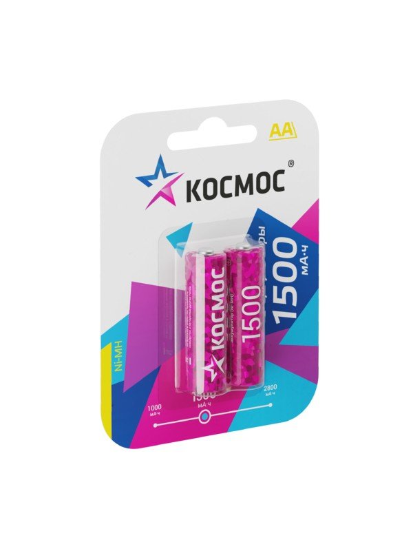 Аккумулятор КОСМОС  R6 (1500 mAh)  BL2   (2/24/288)