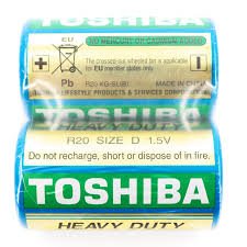 Элемент питания TOSHIBA R20 (б/б) 2/shrink (24/288)