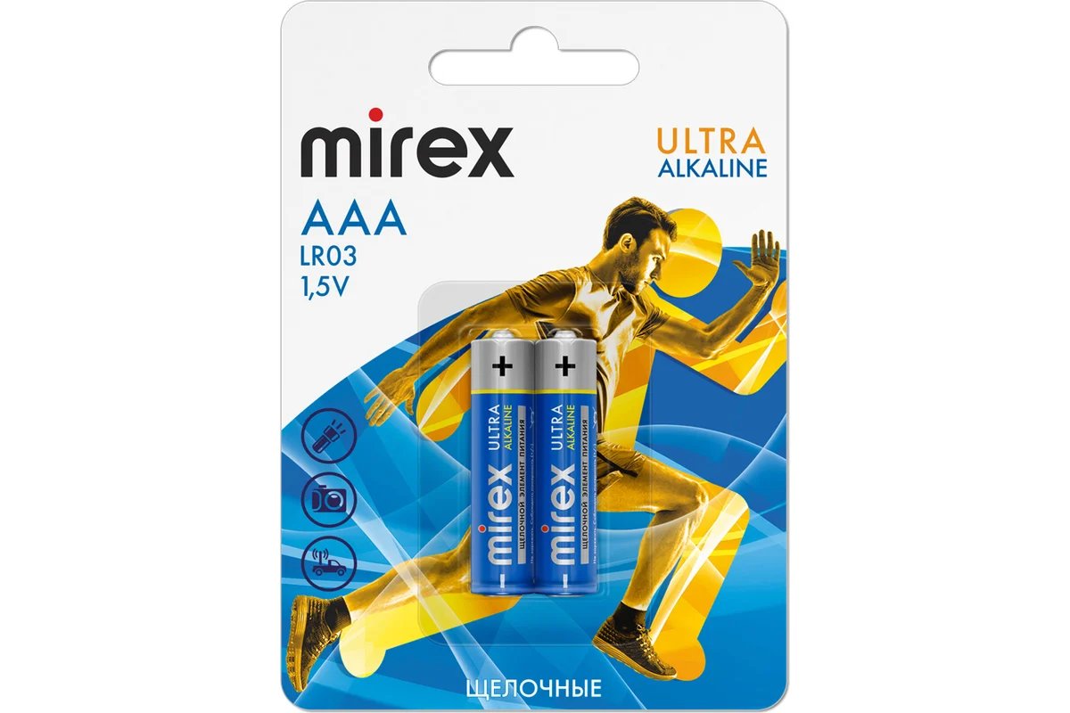 Элемент питания Mirex LR03 / AAA 1,5V  2 шт (2/24/480), ecopack