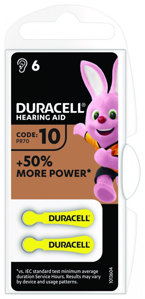 Элемент питания DURACELL ZA10 6BL (для слуховых аппаратов) (6/60/600/54000)