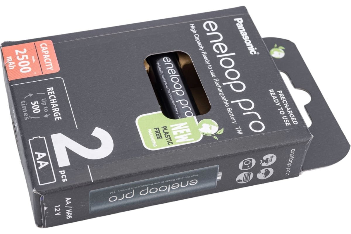 Аккумулятор PANASONIC  R6 eneloop pro BK-3HCDE/2BE (2500 mAh) (2 бл) (2/40)