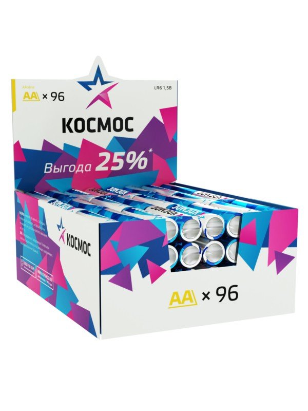 Элемент питания КОСМОС  LR6 SR4 96BOX (б/б) (96/384)