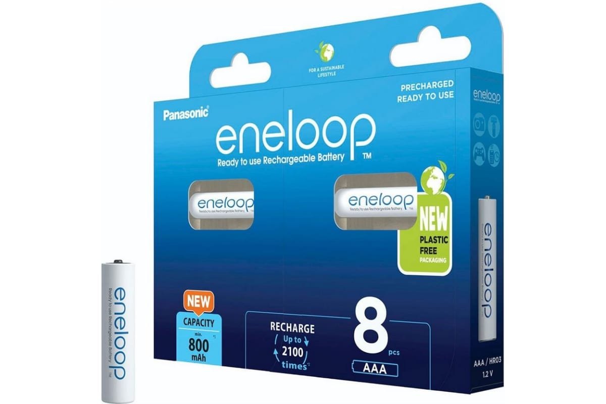 Аккумулятор PANASONIC  R03 eneloop BK-4MCDE/8BE (800mAh) (8 бл) (8/80)