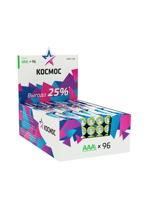 Элемент питания КОСМОС  LR03 SR4 96BOX (б/б) (96/384)