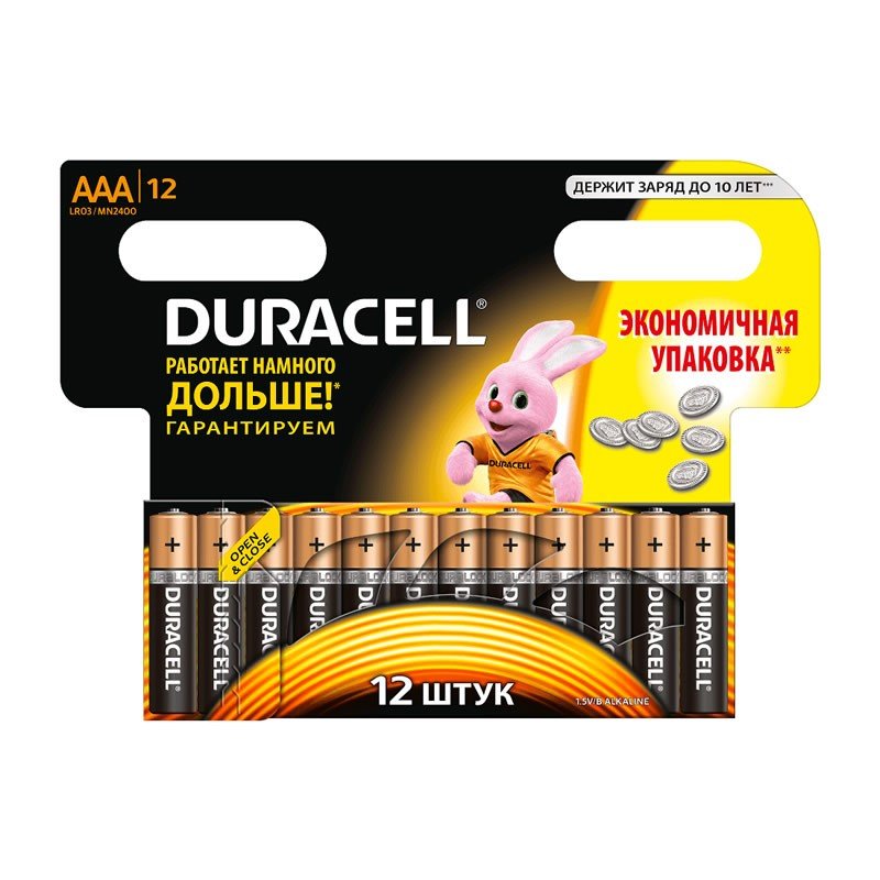 Элемент питания DURACELL  LR03  BL12 BASIC  (12/144/34272)