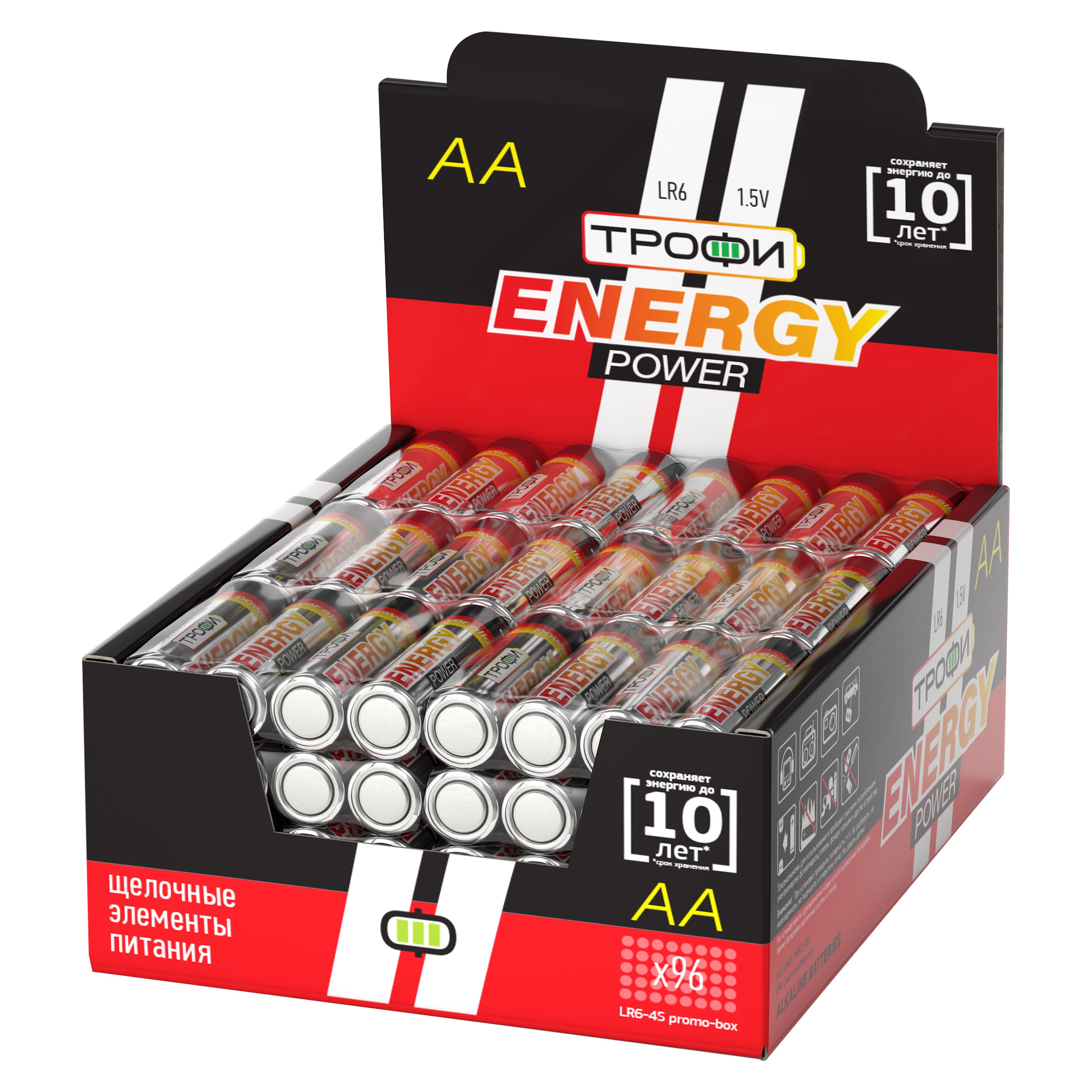 Элемент питания Трофи LR6-4S promo-box ENERGY POWER Alkaline (96/384/18432)