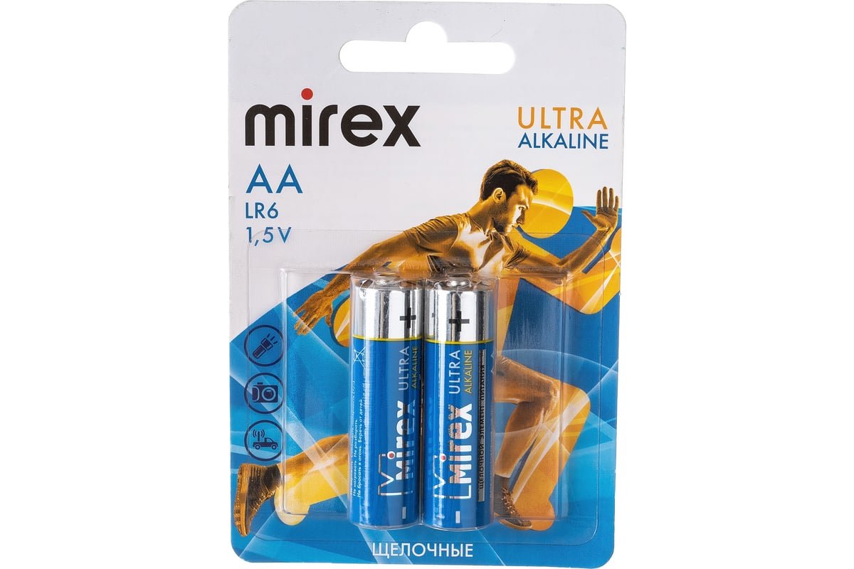 Элемент питания Mirex LR6 (AA) Alkaline 1.5V, 2 шт., EcoPack
