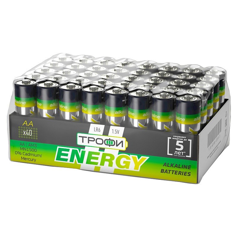 Элемент питания Трофи LR6-40 bulk ENERGY Alkaline (40/720/17280)