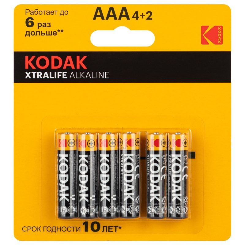 Элемент питания KODAK XTRALIFE LR03 4+2BL (72/288)