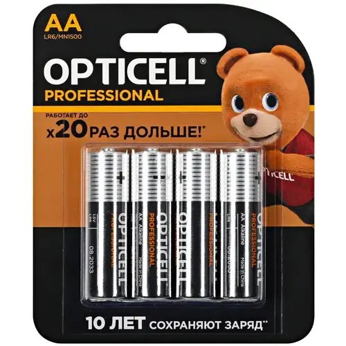 Элемент питания OPTICELL PROFESSIONAL LR6 BL4 (4/48/192/16128)