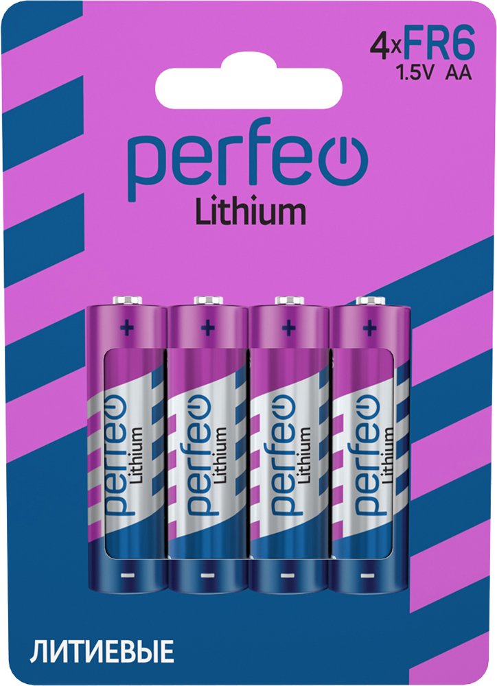 Батарейка литиеваяPerfeo FR6/4BL Lithium