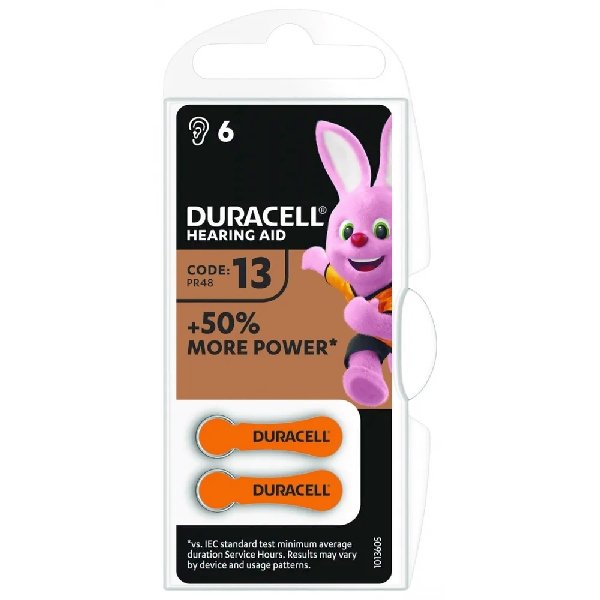 Duracell DA13/6BL ActivAir Hearing Aid ZA13