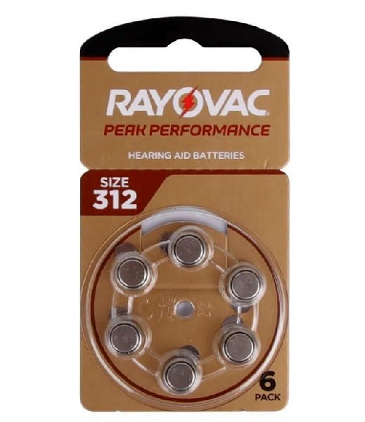 Батарейка для  слуховых аппаратов RAYOVAC ZA312/6BL PEAK