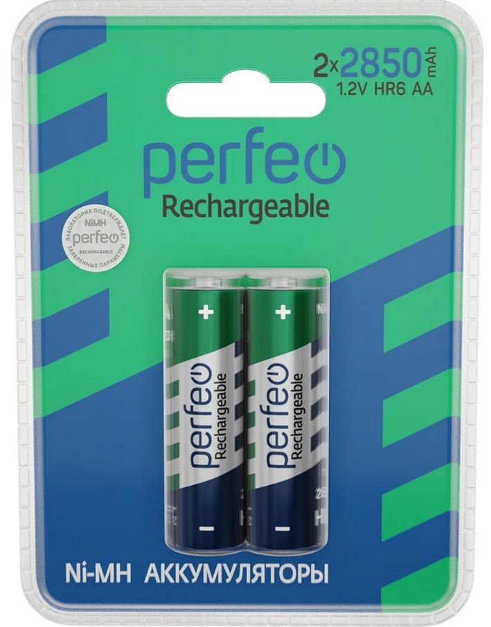 Аккумулятор Perfeo AA2850mAh/2BL  Пластик