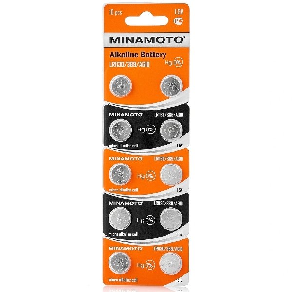Батарейка MINAMOTO AG10 LR1130/10BL