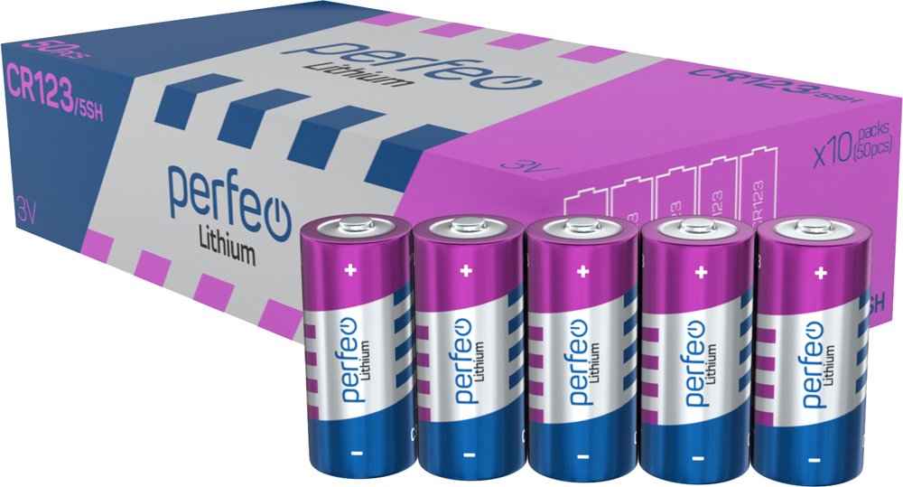 Батарейка Perfeo CR123/5SH Lithium