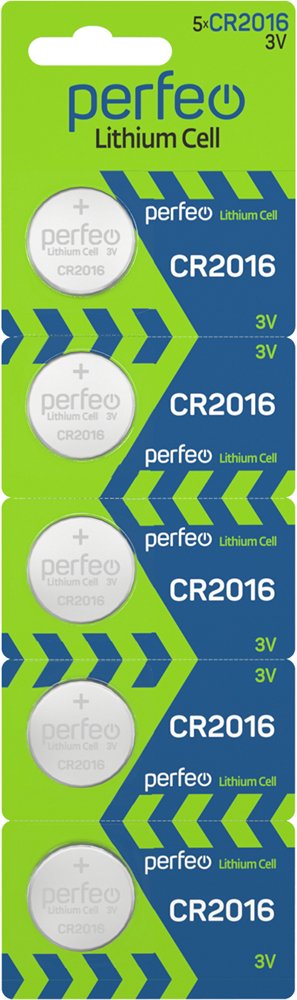 Батарейка Perfeo CR2016/5BL Lithium Cell