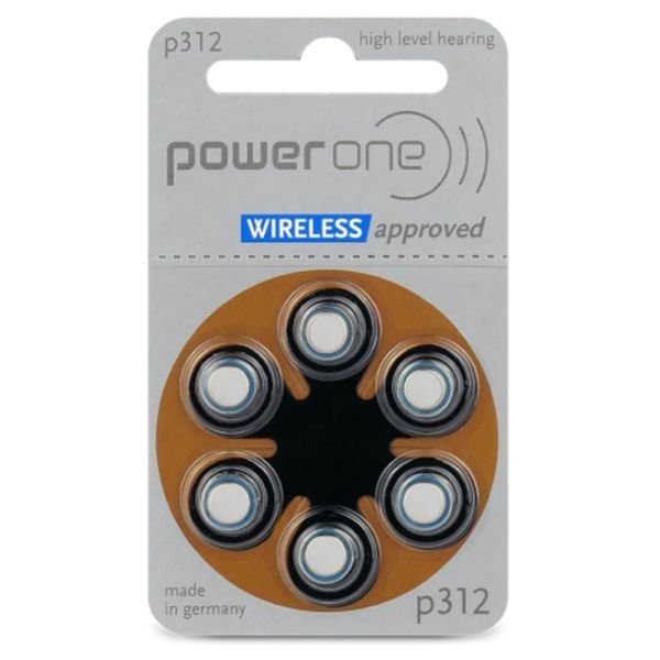 Батарейка для  слуховых аппаратов Power One p312/6BL ZA312