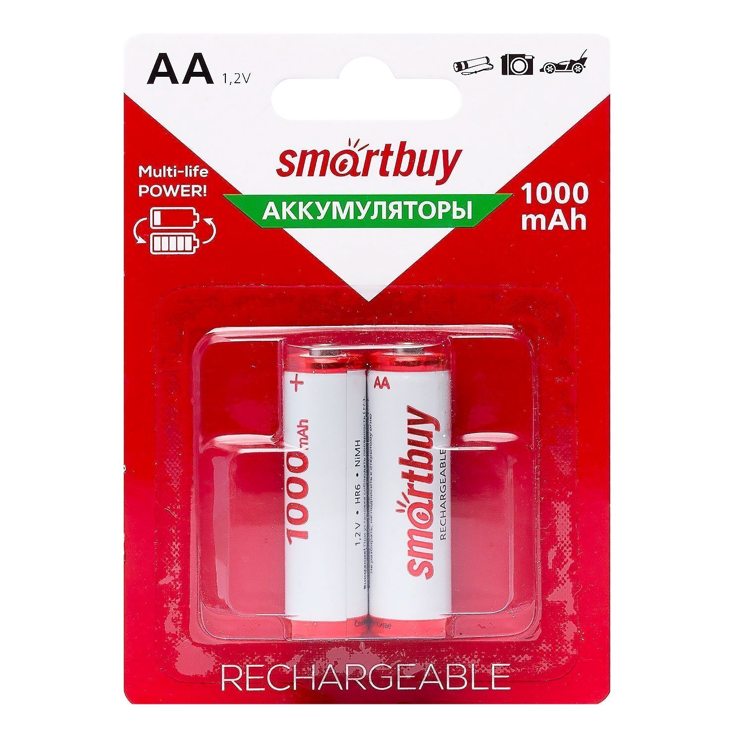 Аккумулятор AA Smart Buy Ni-MH (1000 mAh) (2-BL) (24/240) (115816)