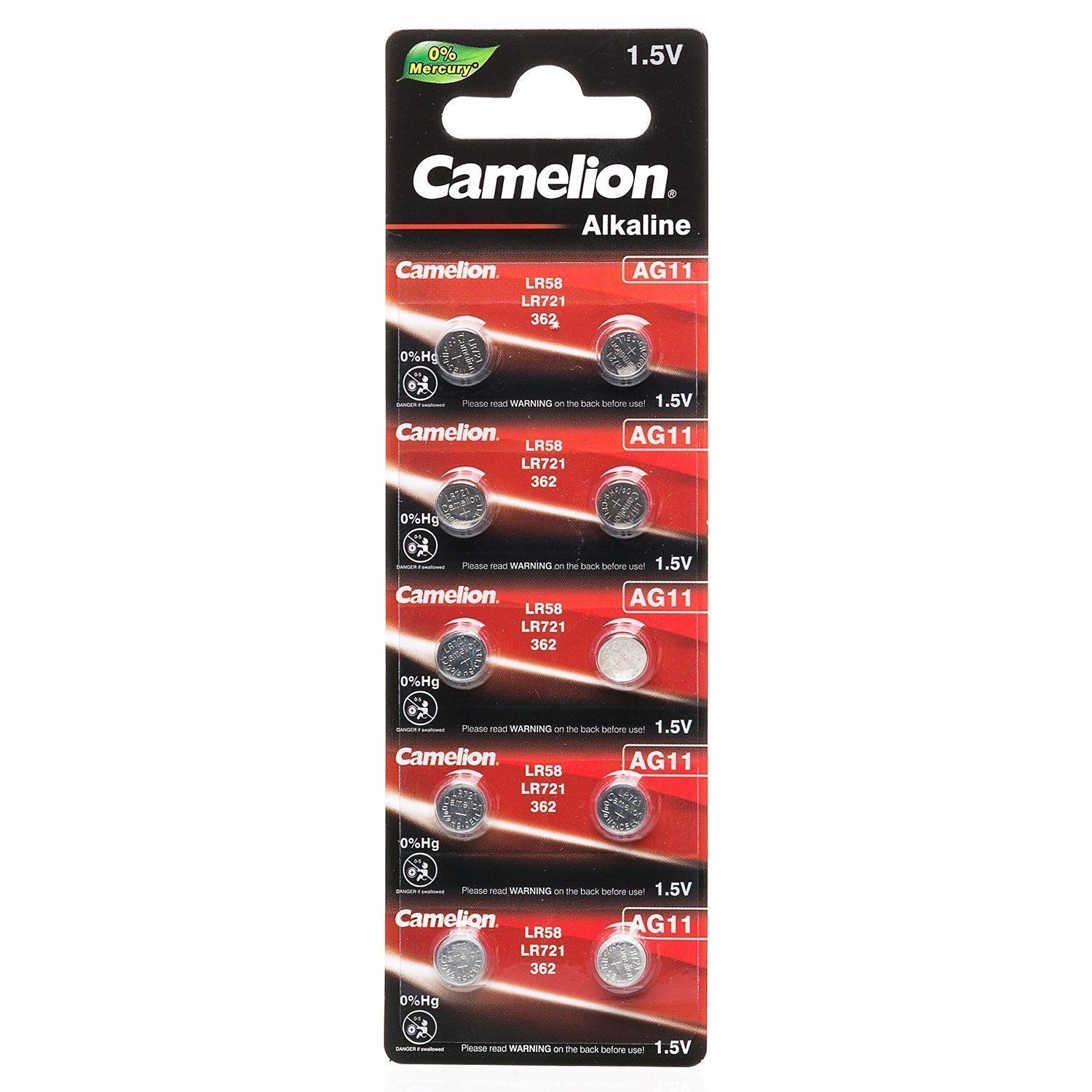 Элемент марганцево-щелочный Camelion Mercury Free G11 BL-10 (100) (3600) (205064)