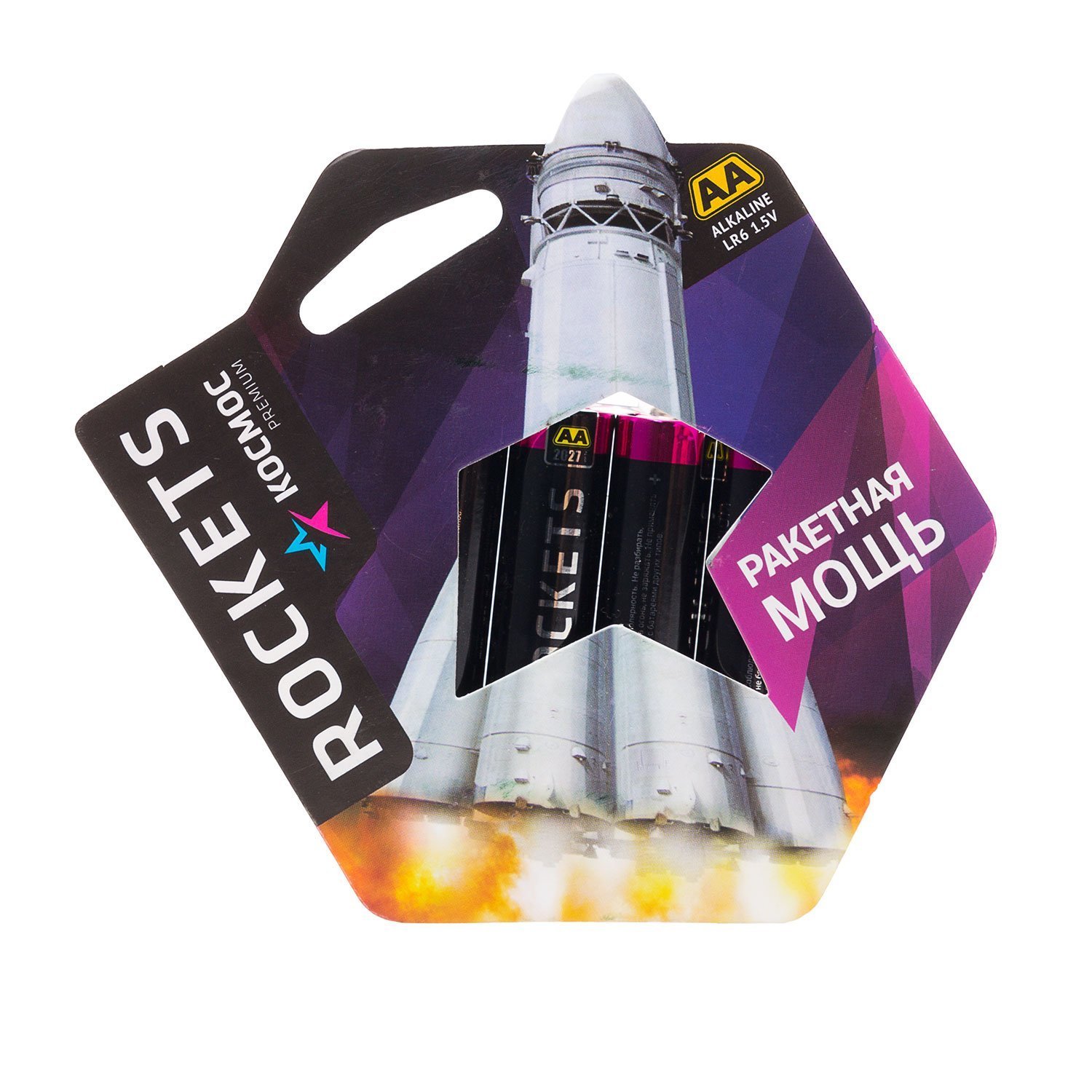 Батарейка AA Космос LR6 (4-BL) premium ROCKETS (4/48/576) (202807)