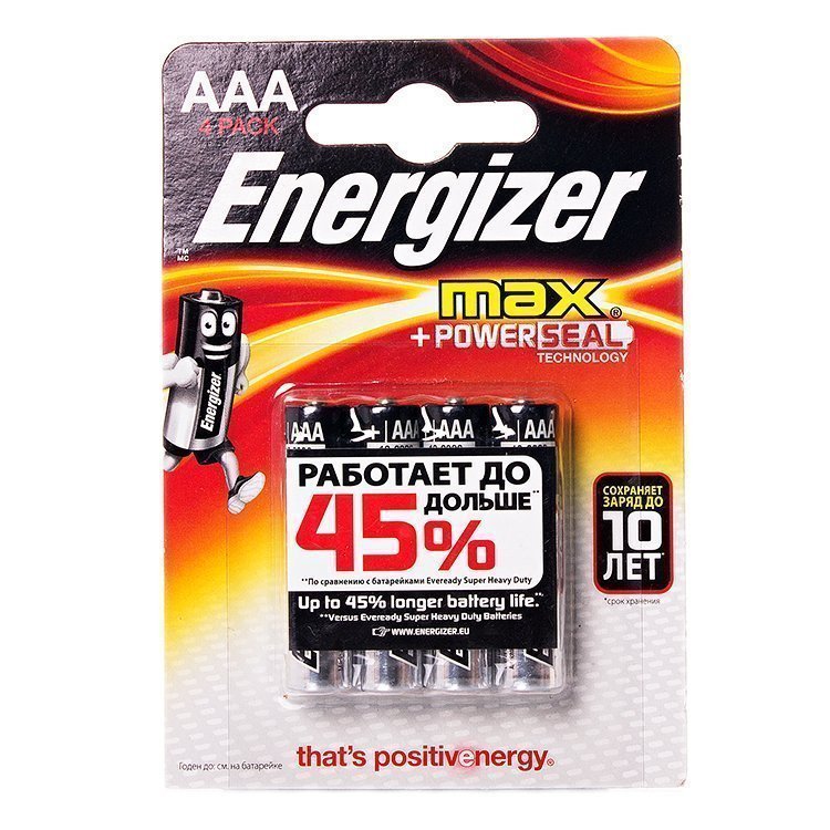 Батарейка AAA Energizer LR03 Max (4-BL) (48)(74173)