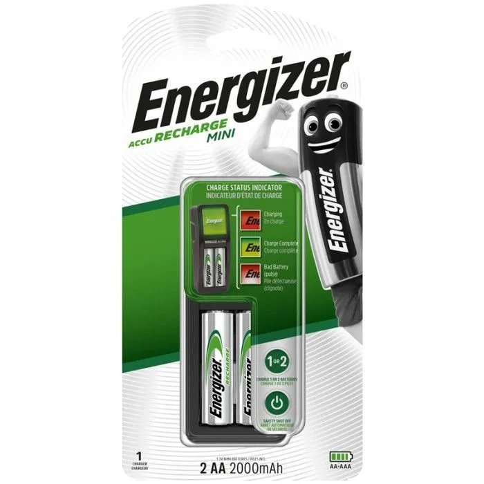Зарядное устройство ENERGIZER Mini Charger incl. 2xAA 2000mAh  (1/4)