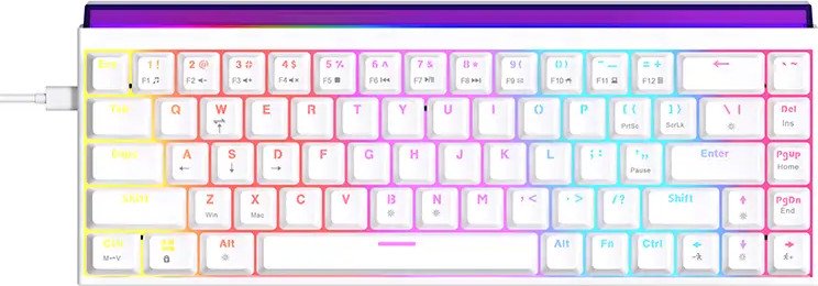 Клавиатура Ajazz NK68 Red Switch белый