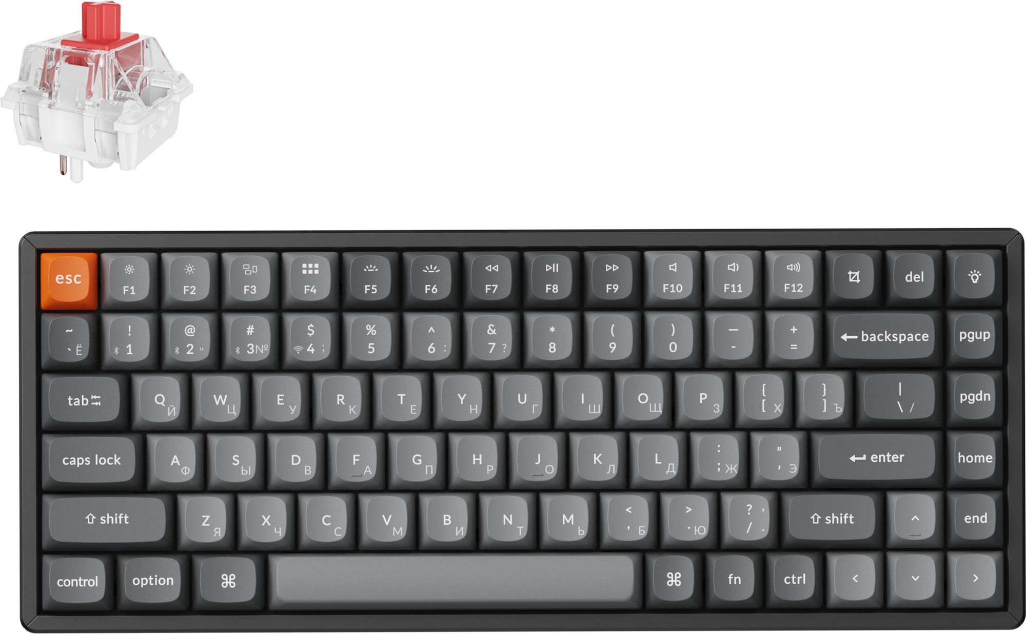 Клавиатура Keychron K2 Max (K2M-J1-RU) RGB Backlight Aluminum Red Switch черный