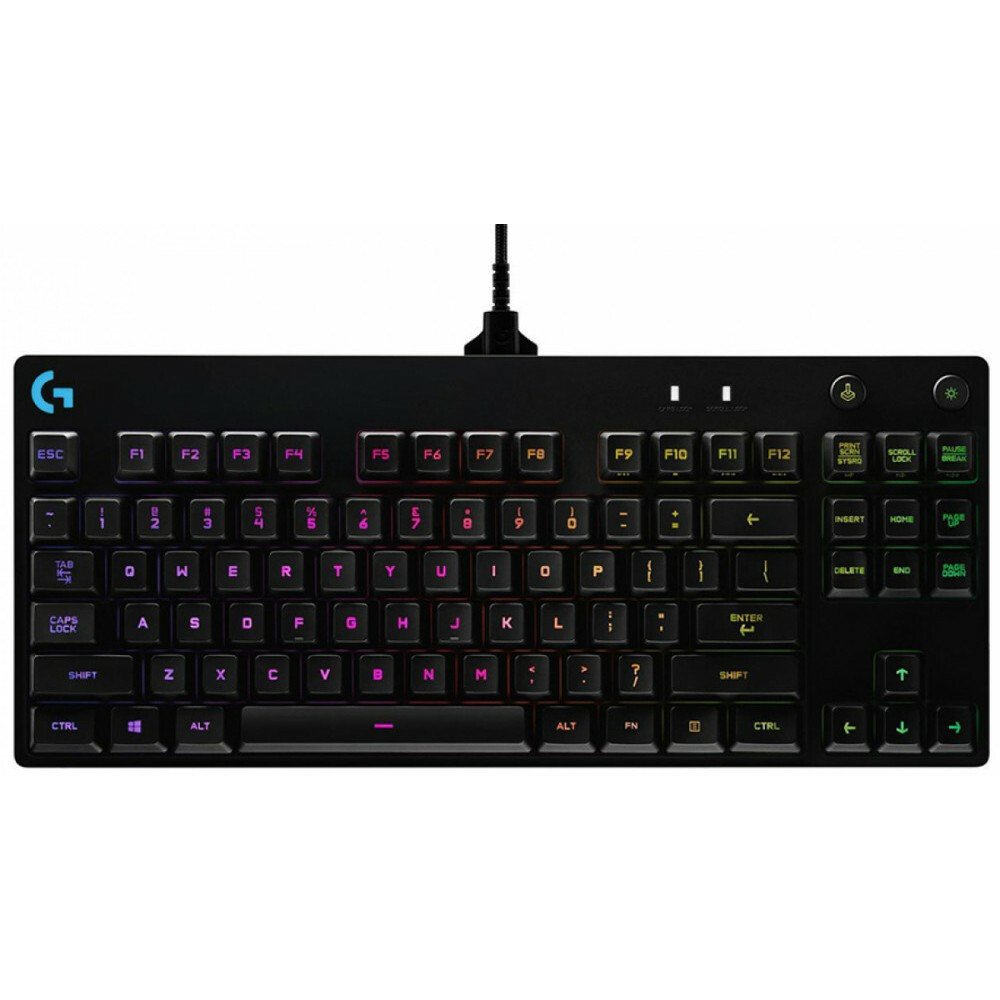 Клавиатура Logitech G Pro (920-009393) TKL Corded Mechanical Gaming Keyboard USB Clicky Black RUS