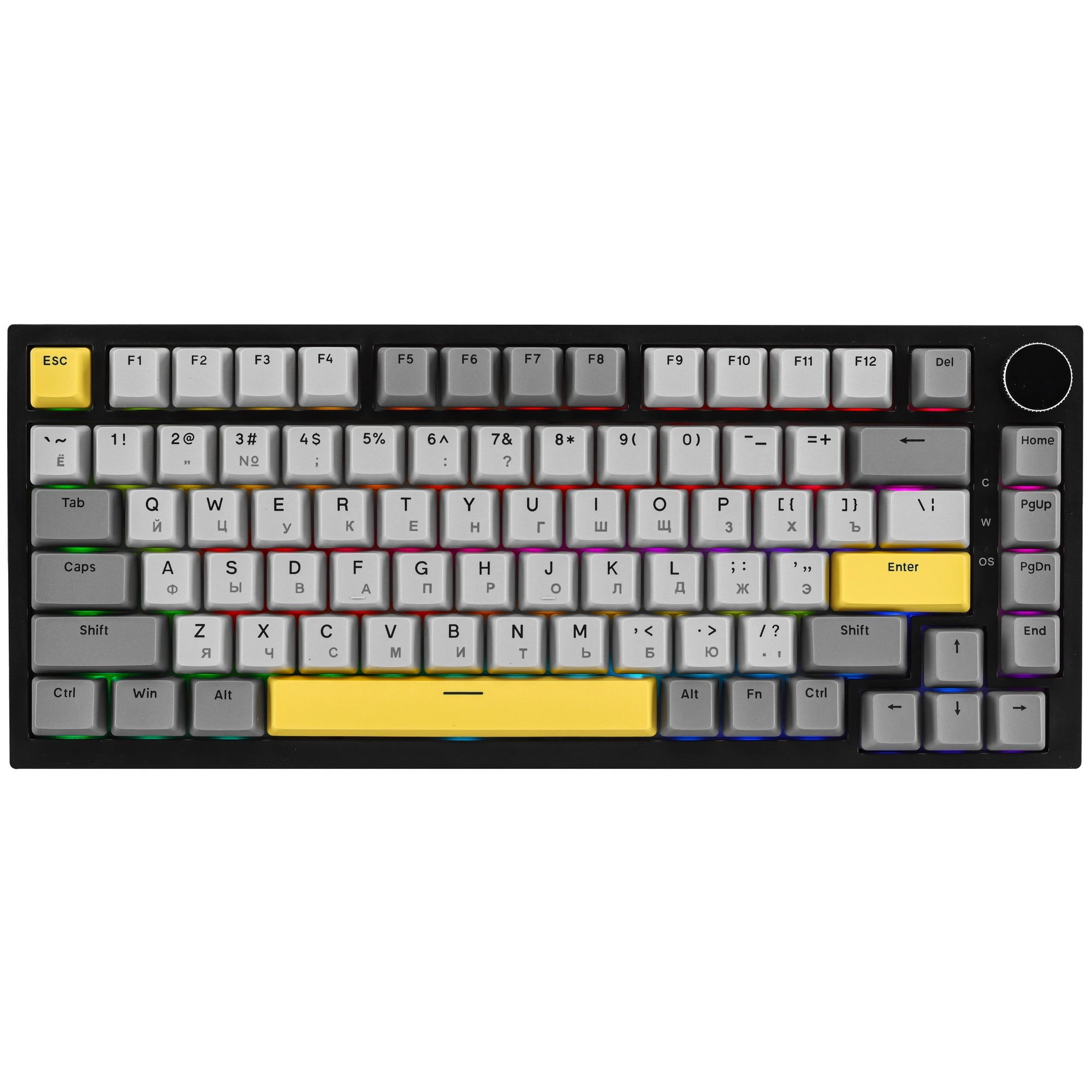 Клавиатура Ajazz AK820 серый/белый/желтый