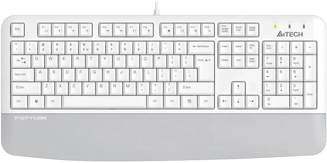 Клавиатура A4Tech Fstyler FK20 белый USB Multimedia (подставка для запястий) кабель 1.5м