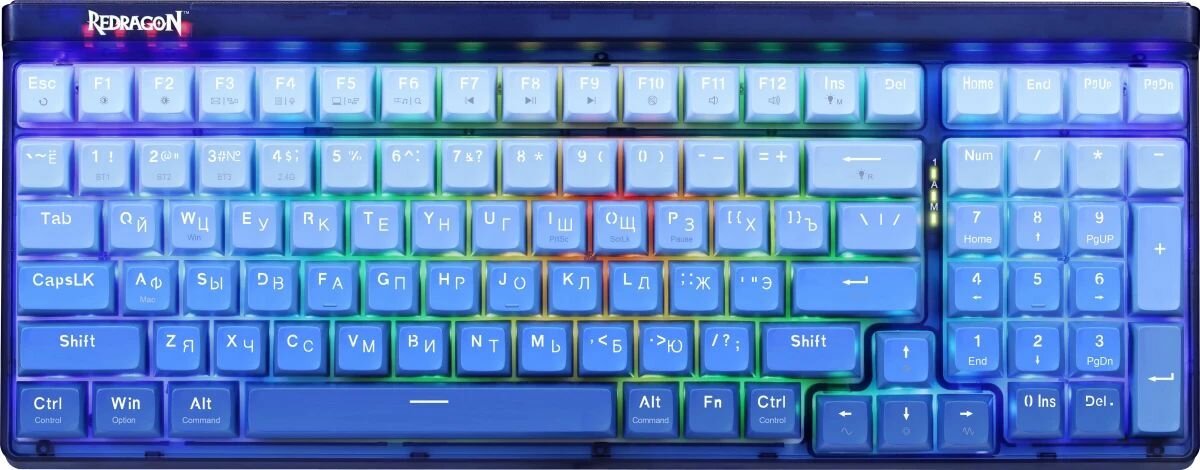 Клавиатура REDRAGON Garen Pro 71745,RGB  белый/синий