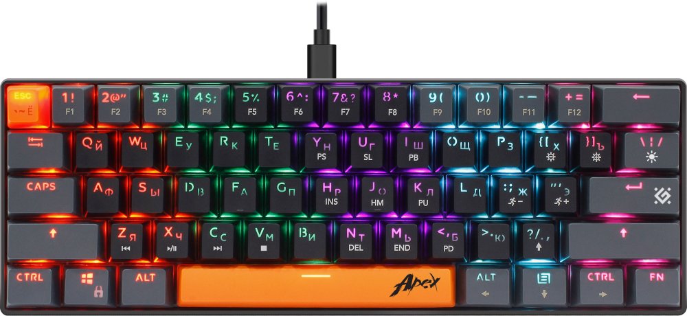 Клавиатура DEFENDER Apex GK-002 RU Grey 45002 USB