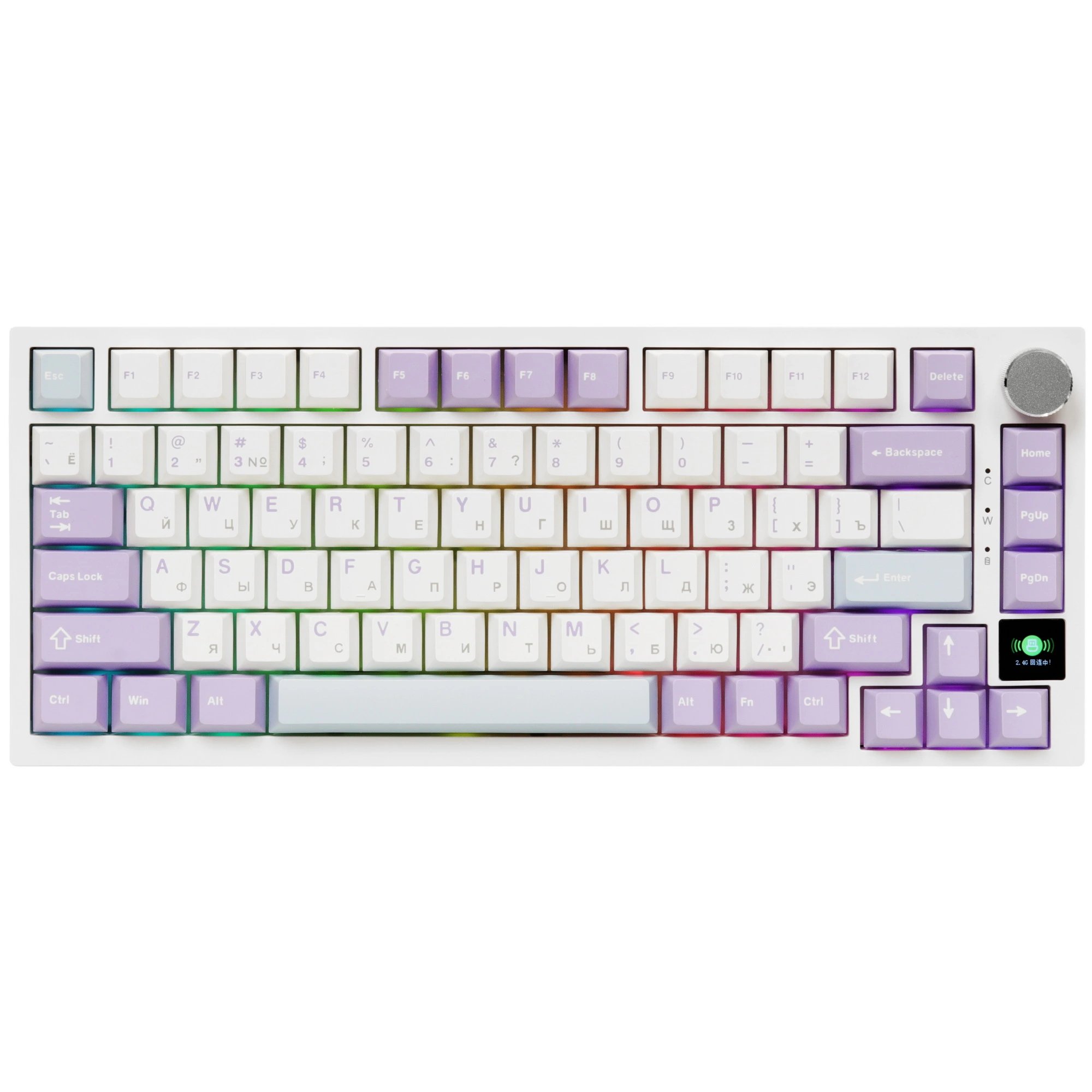 Клавиатура Ajazz AK820 Pro Flying Fish Switch фиолетовый/белый/синий