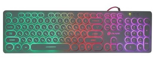 Клавиатура Oklick 420MRL черный USB slim Multimedia LED