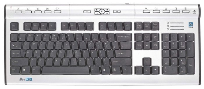 Клавиатура A4Tech KLS-7MUU серебристый/черный USB slim Multimedia