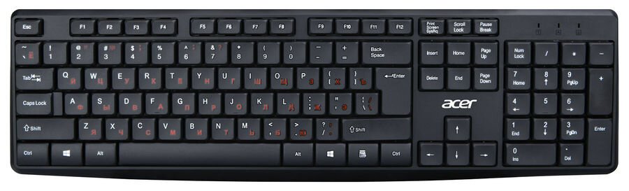 Клавиатура Acer OKW121 черный USB (ZL.KBDEE.00B)
