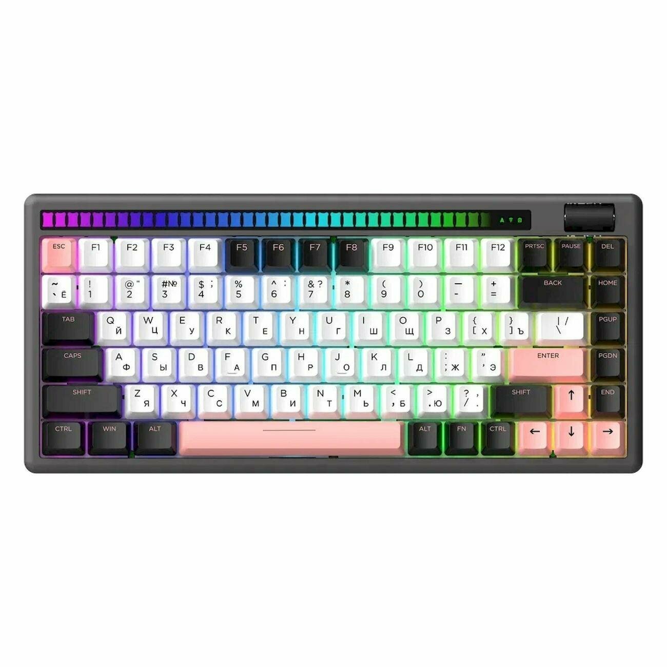 Клавиатура механическая беспроводная Dareu A84 Pro White белый 84 клавиши switch BlueSky V3 (linear) подсветка RGB подключение проводное+Bluetoo