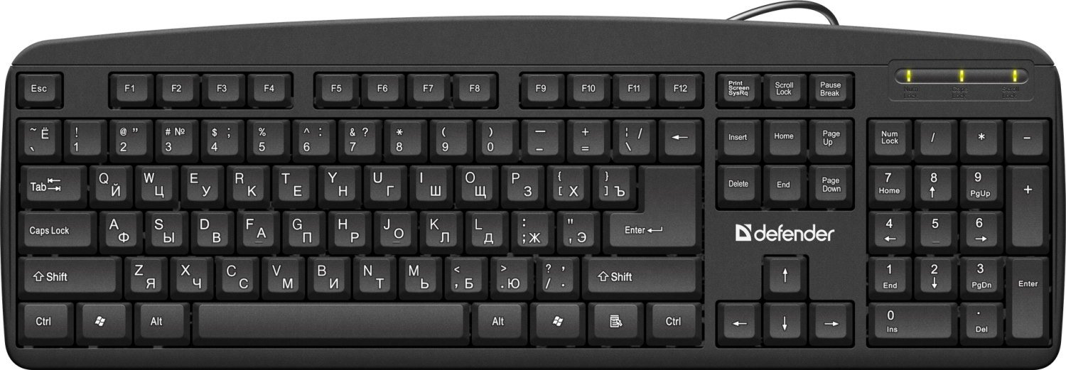 Клавиатура DEFENDER Office HB-910 45910, черный