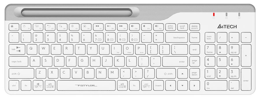 Клавиатура A4Tech Fstyler FBK25 белый/серый USB беспроводная BT/Radio slim Multimedia FBK25 WHITE