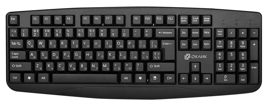 Клавиатура Oklick 105M черный USB (1678092)