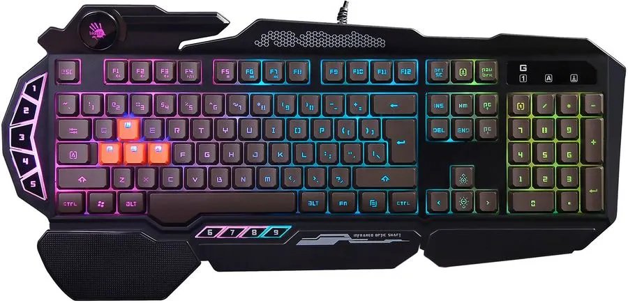 Клавиатура A4Tech Bloody B314 черный USB Multimedia for gamer LED (подставка для запястий)
