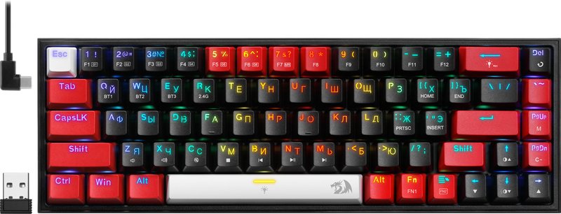 Клавиатура REDRAGON Castor Pro BLK/Red 71082
