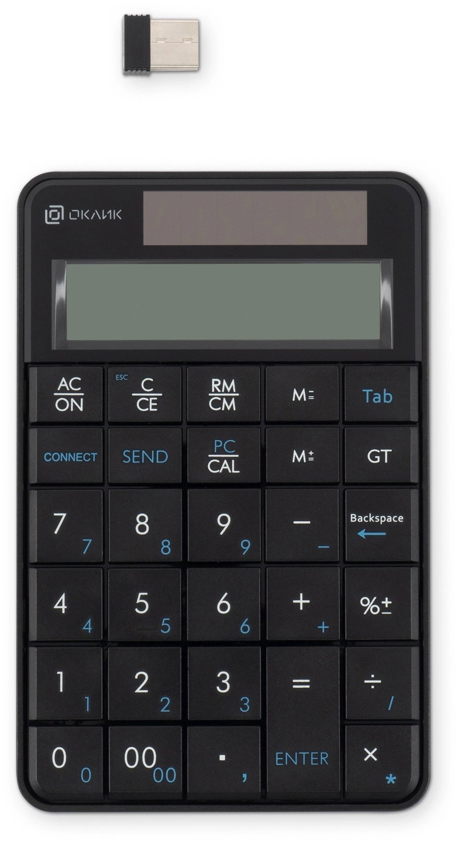 Клавиатура OKLICK K604W черный USB беспроводная slim
