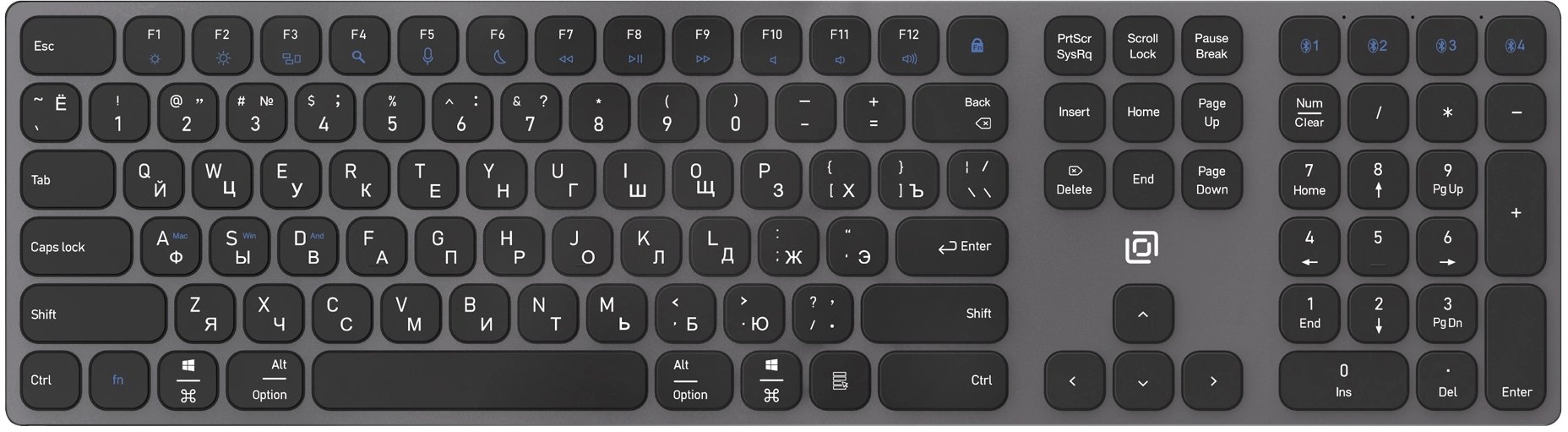 Клавиатура OKLICK K867W серый/черный